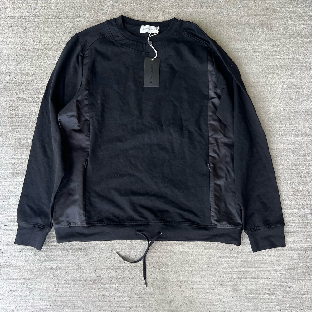NWT Jacob Holston Crewneck Pullover Sweatshirt Men's XL Black Minimalist